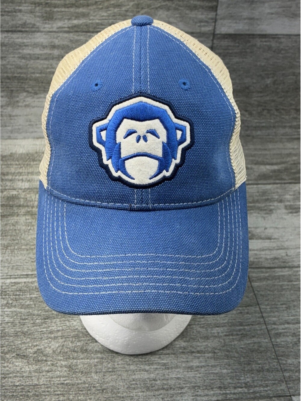 Howler Brothers El Mono Monkey Head Trucker Mesh Snap Back Adjustable Hat Blue